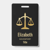 Golden Scales of Justice Theme Design Ausweis (Rückseite)