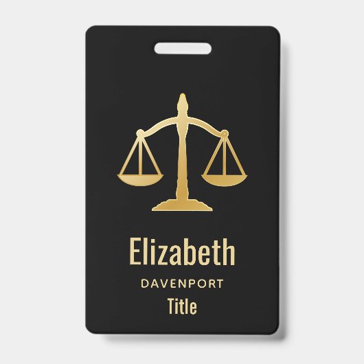 Golden Scales of Justice Theme Design Ausweis (Vorderseite)