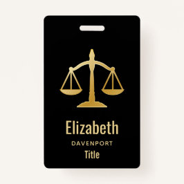 Golden Scales of Justice Theme Design Ausweis