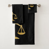 Golden Scales of Justice Theme Design Badhandtuch Set (Insitu)