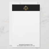 Golden Scales of Justice Theme Design Briefpapier (Vorderseite)