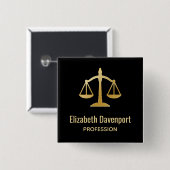 Golden Scales of Justice Theme Design Button (Vorne & Hinten)