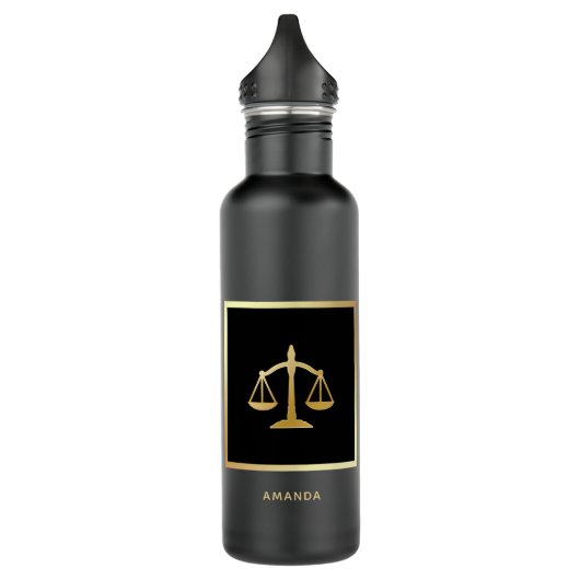 Golden Scales of Justice Theme Design Edelstahlflasche (Links)
