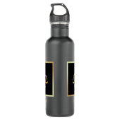 Golden Scales of Justice Theme Design Edelstahlflasche (Rückseite)