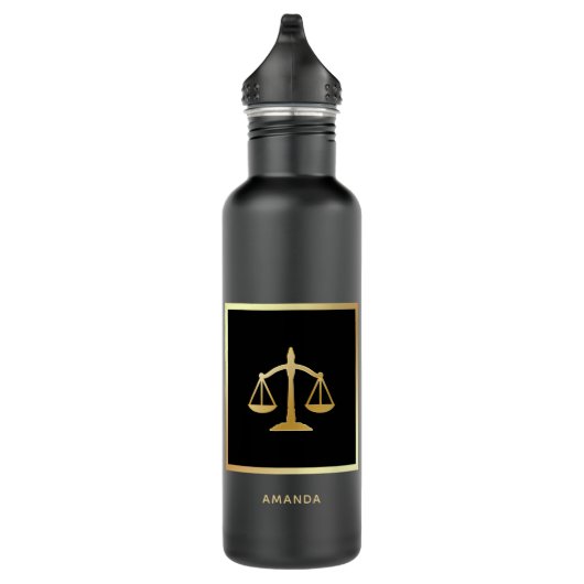 Golden Scales of Justice Theme Design Edelstahlflasche (Rechts)