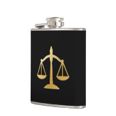 Golden Scales of Justice Theme Design Flachmann (Links)