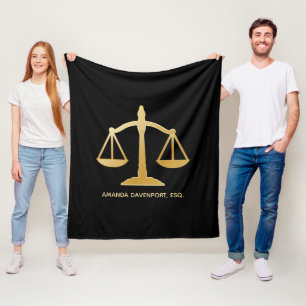 Golden Scales of Justice Theme Design Fleecedecke