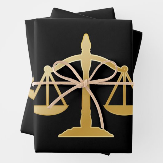 Golden Scales of Justice Theme Design Geschenkpapier Set (Beispiel)