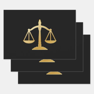 Golden Scales of Justice Theme Design Geschenkpapier Set