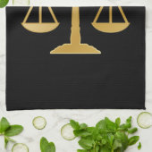 Golden Scales of Justice Theme Design Geschirrtuch (Gefaltet)