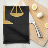 Golden Scales of Justice Theme Design Geschirrtuch (Viertel Falte)