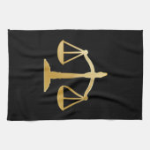 Golden Scales of Justice Theme Design Geschirrtuch (Horizontal)