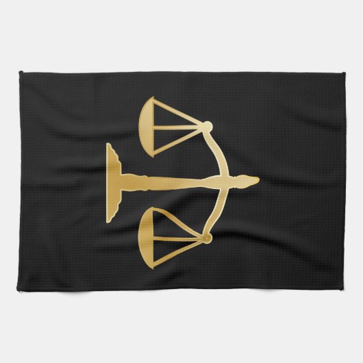 Golden Scales of Justice Theme Design Geschirrtuch (Horizontal)