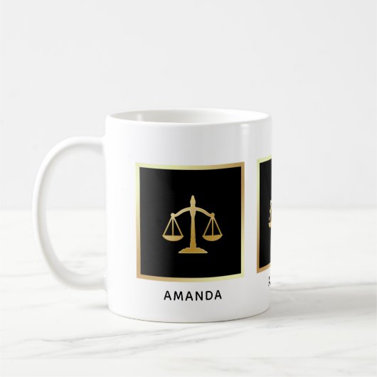 Golden Scales of Justice Theme Design Kaffeetasse (Links)