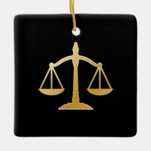 Golden Scales of Justice Theme Design Keramikornament
