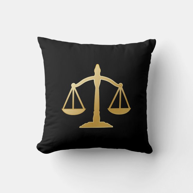 Golden Scales of Justice Theme Design Kissen (Vorderseite)