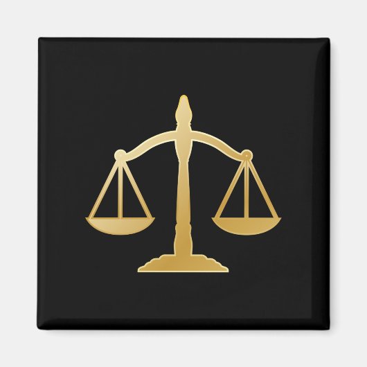 Golden Scales of Justice Theme Design Magnet (Vorne)