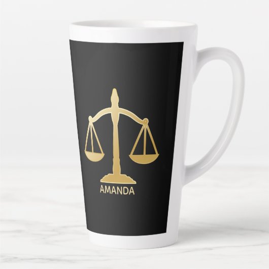 Golden Scales of Justice Theme Design Milchtasse (Rechts)