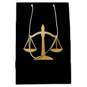 Golden Scales of Justice Theme Design Mittlere Geschenktüte (Vorderseite)