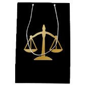 Golden Scales of Justice Theme Design Mittlere Geschenktüte (Rückseite)
