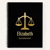 Golden Scales of Justice Theme Design Notizblock (Vorderseite)