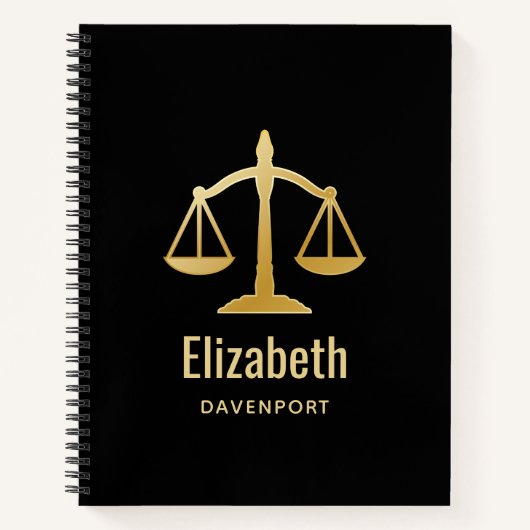 Golden Scales of Justice Theme Design Notizblock (Vorderseite)
