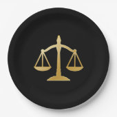 Golden Scales of Justice Theme Design Pappteller (Vorderseite)