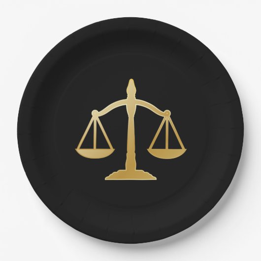 Golden Scales of Justice Theme Design Pappteller (Vorderseite)