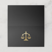 Golden Scales of Justice Theme Design Platzkarte (Außenseite Aufgefaltet)
