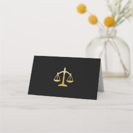 Golden Scales of Justice Theme Design Platzkarte