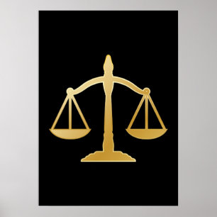 Golden Scales of Justice Theme Design Poster
