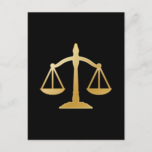 Golden Scales of Justice Theme Design Postkarte (Vorderseite)