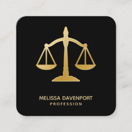 Golden Scales of Justice Theme Design Quadratische Visitenkarte