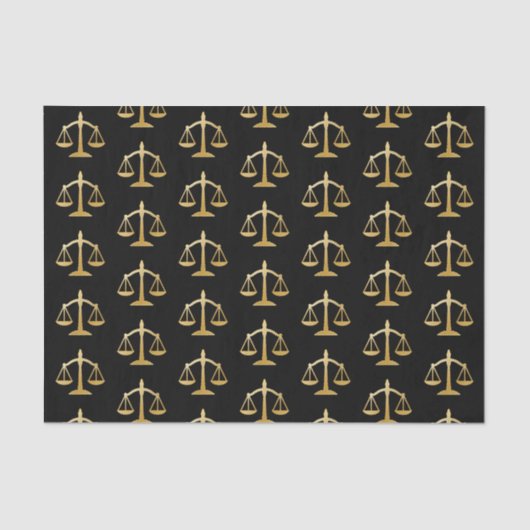 Golden Scales of Justice Theme Design Seidenpapier (Vorderseite)