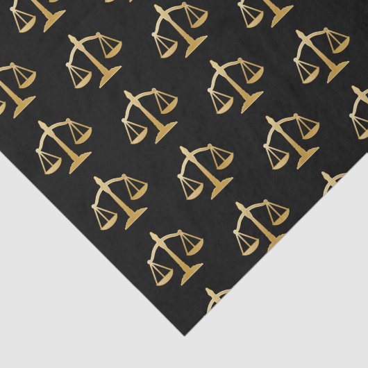 Golden Scales of Justice Theme Design Seidenpapier (Ausschnitt)