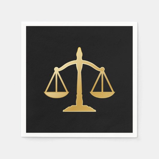 Golden Scales of Justice Theme Design Serviette (Vorderseite)