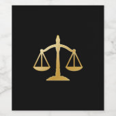 Golden Scales of Justice Theme Design Weinetikett (Einzelnes Label)