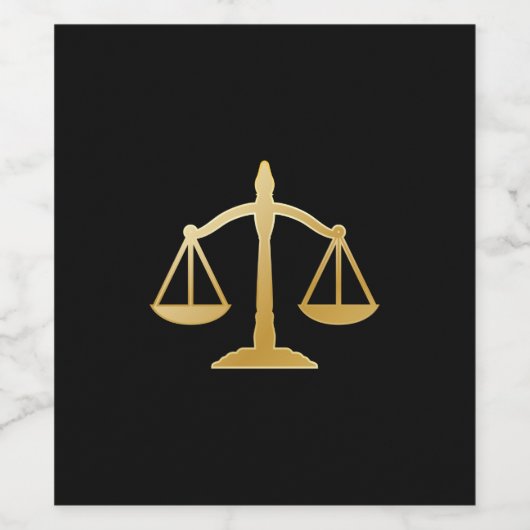 Golden Scales of Justice Theme Design Weinetikett (Einzelnes Label)