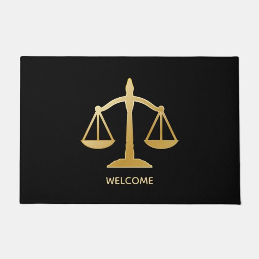 Golden Scales of Justice Theme Design Willkommen Fußmatte (Vorderseite)
