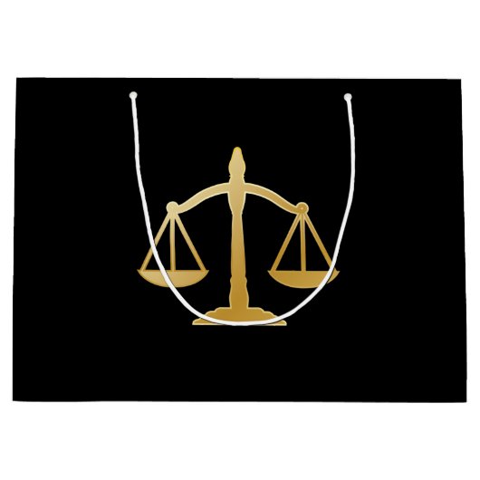 Golden Scales of Justice Theme Große Geschenktüte (Vorderseite)