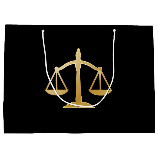 Golden Scales of Justice Theme Große Geschenktüte (Rückseite)