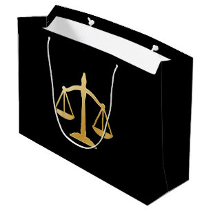 Golden Scales of Justice Theme Große Geschenktüte