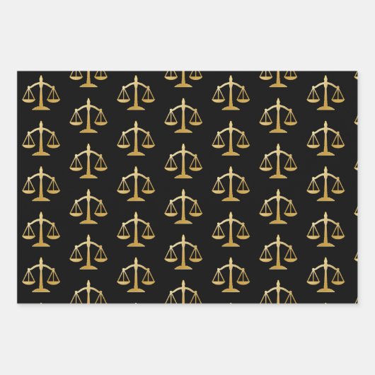 Golden Scales of Justice Theme Pattern Geschenkpapier Set (Vorderseite 3)