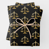 Golden Scales of Justice Theme Pattern Geschenkpapier Set (Beispiel)