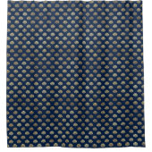 Golden Scallop auf Blue Duschvorhang (Vorderseite)