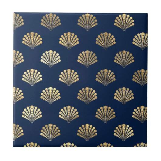 Golden Scallop auf Blue Fliese (Vorderseite)