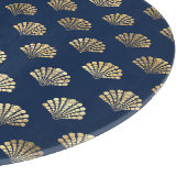 Golden Scallop auf Blue Schneidebrett (Ecke)