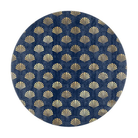 Golden Scallop auf Blue Schneidebrett (Vorderseite)