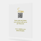 Golden Scan QR Glitzer einfach elegant Acrylschild (Winkel)