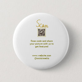 Golden Scan QR Glitzer einfach elegant Button